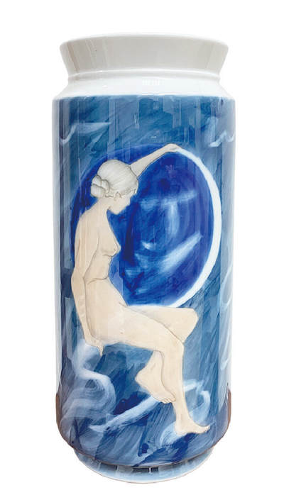 上海拍卖行2025年秋季古董珍玩拍卖会 - 丹麦皇家哥本哈根古典艺术大花瓶(H:27cm,原装盒)