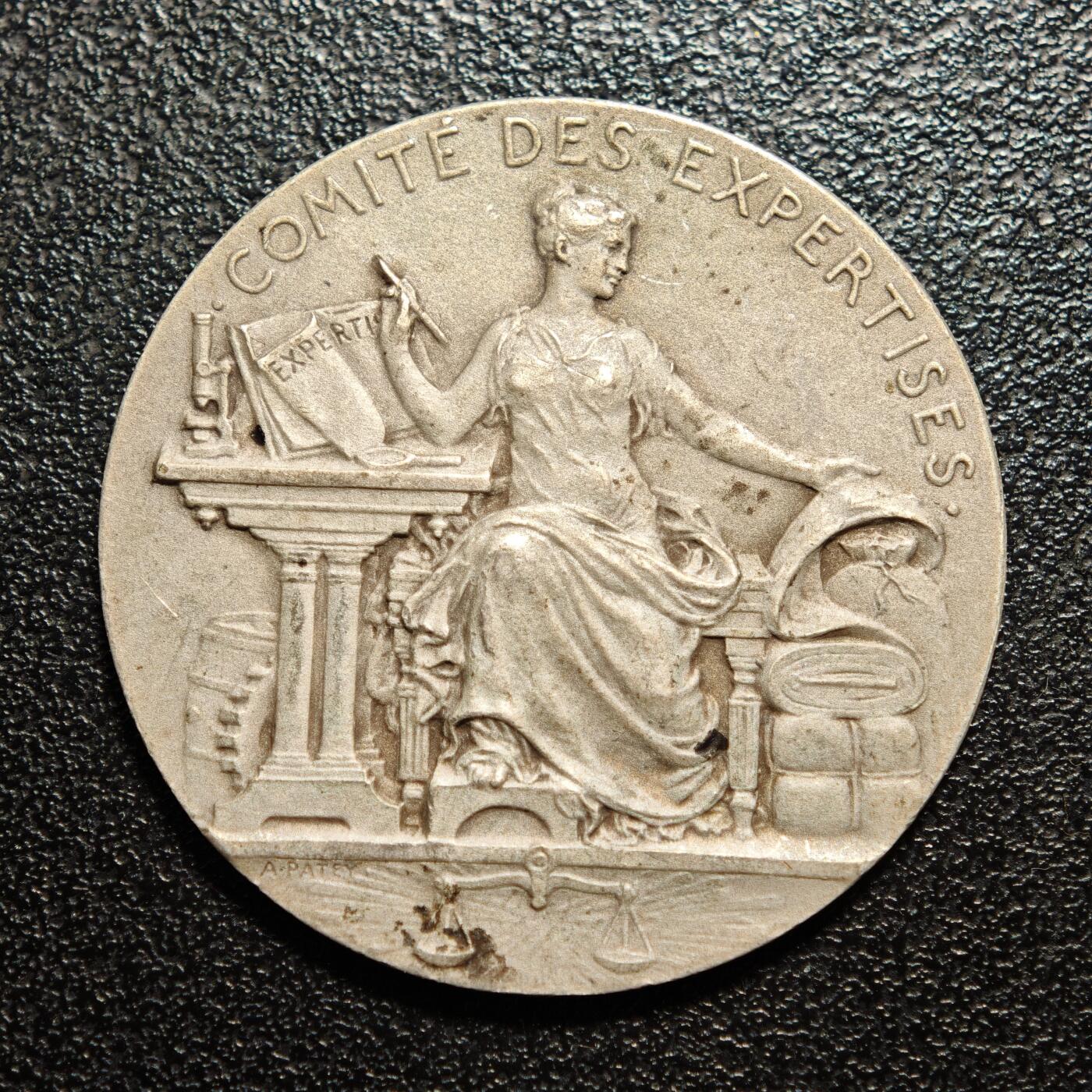 【德藏】世界币章拍卖第162期（拍品征集中~欢迎藏友联系） 1822年 法国商业和工业部专家会议纪念银章代用币 直径约：32.9mm；重约：15.2g