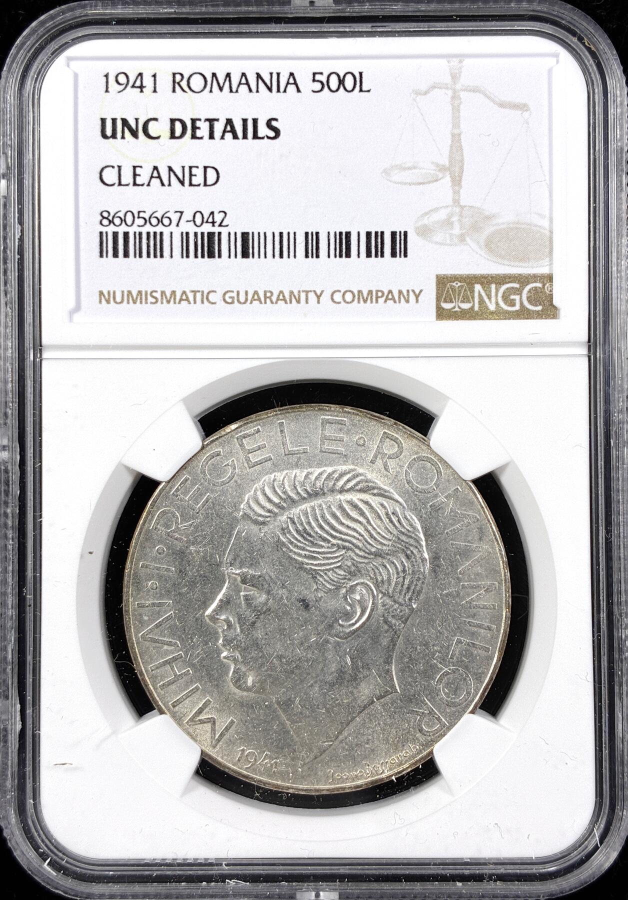 【雨安】【直播拍卖】【第0124期-评级币章】2026-01-17 周六 19:30 [评级欧洲] Romania 罗马尼亚 500列伊 1941年  NGC-UNC