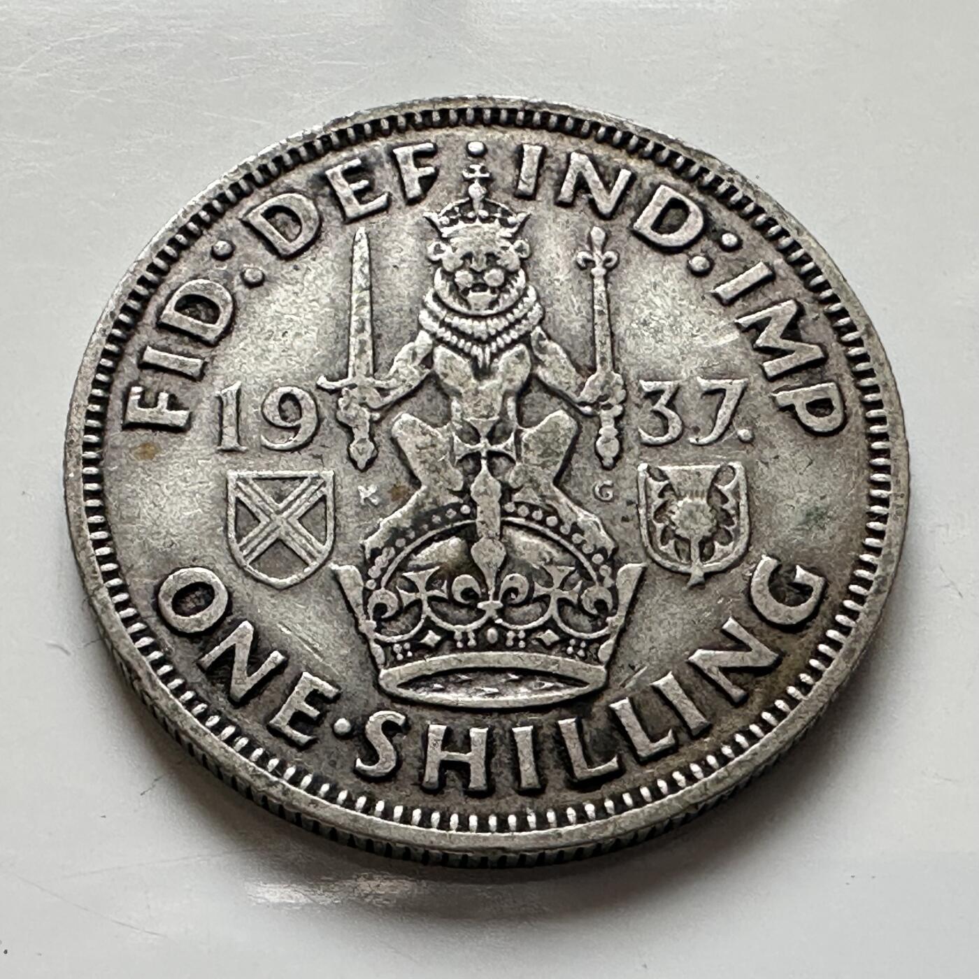 🌹外币初藏🌹🐯2026年第8场  每周二四六晚8️⃣点 接代拍 英国1937年1先令银币 5.65克50%银 b