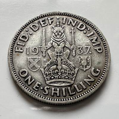 🌹外币初藏🌹🐯2026年第8场  每周二四六晚8️⃣点 接代拍 - 英国1937年1先令银币 5.65克50%银 b