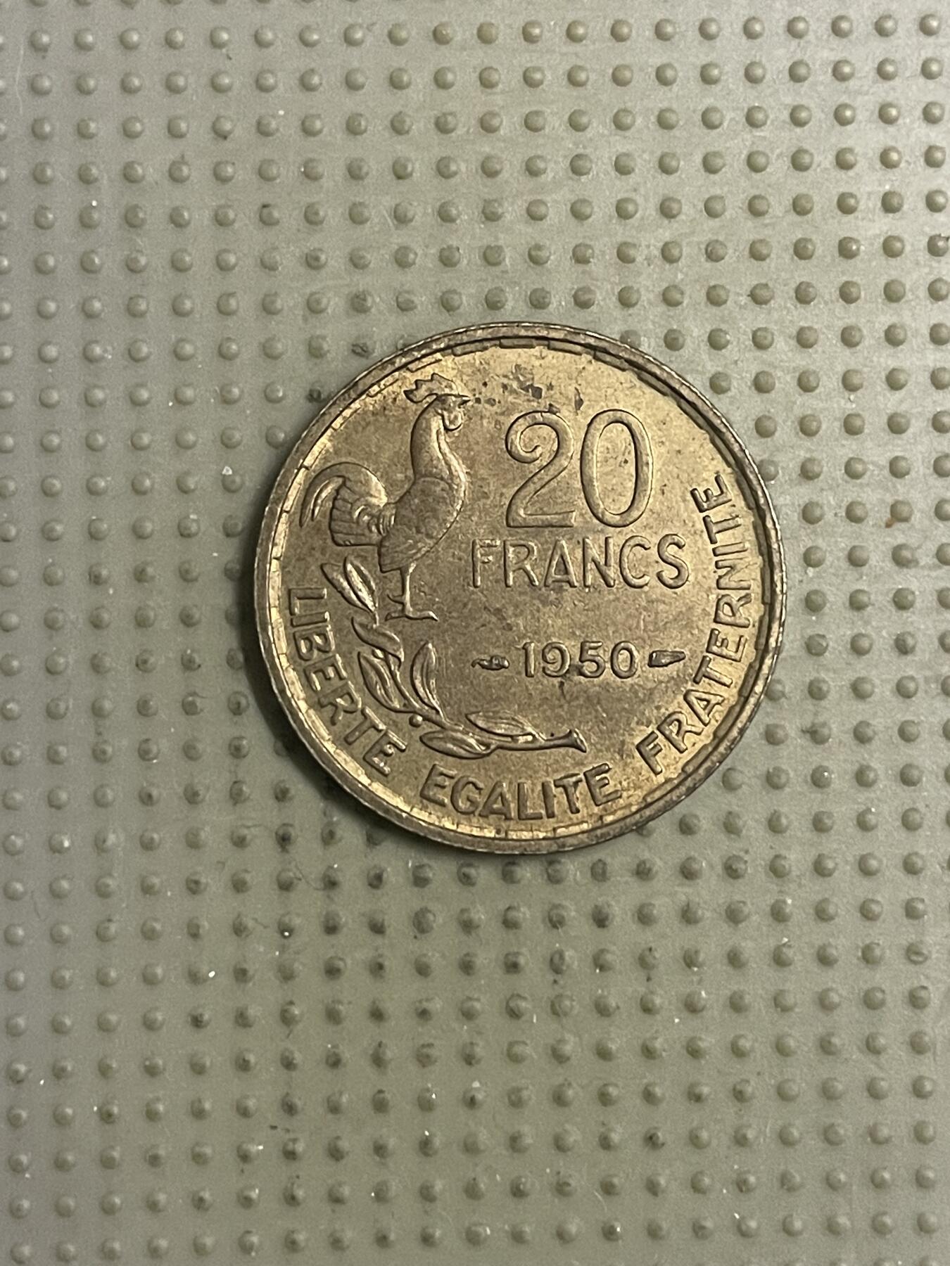 2026年第12场各国散币拍卖（总第162场）16.17两天外出，18号可以发货 法国1950年20法郎