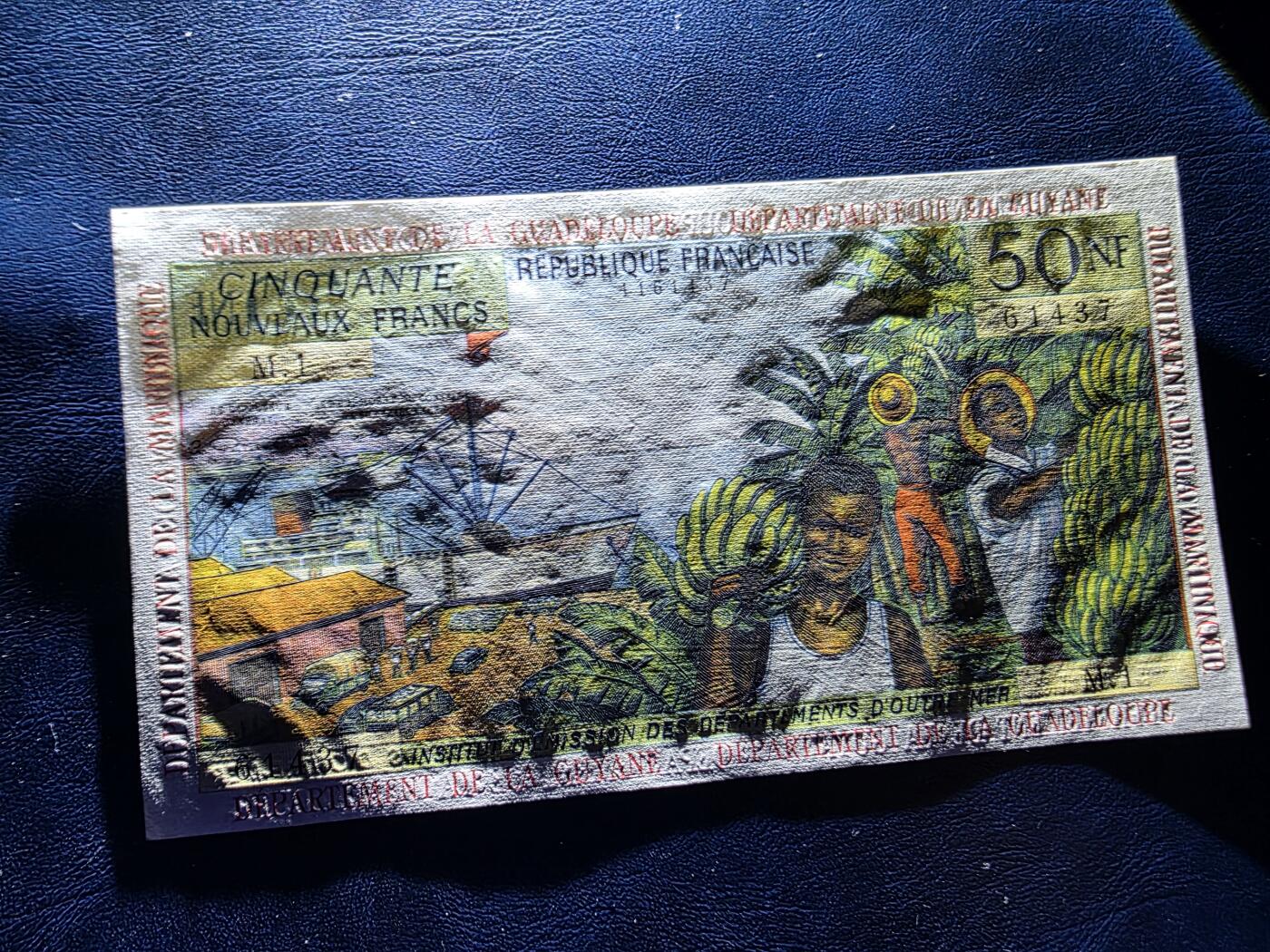 叁拾收藏第34期 法属安的列斯改值50法郎   UNC