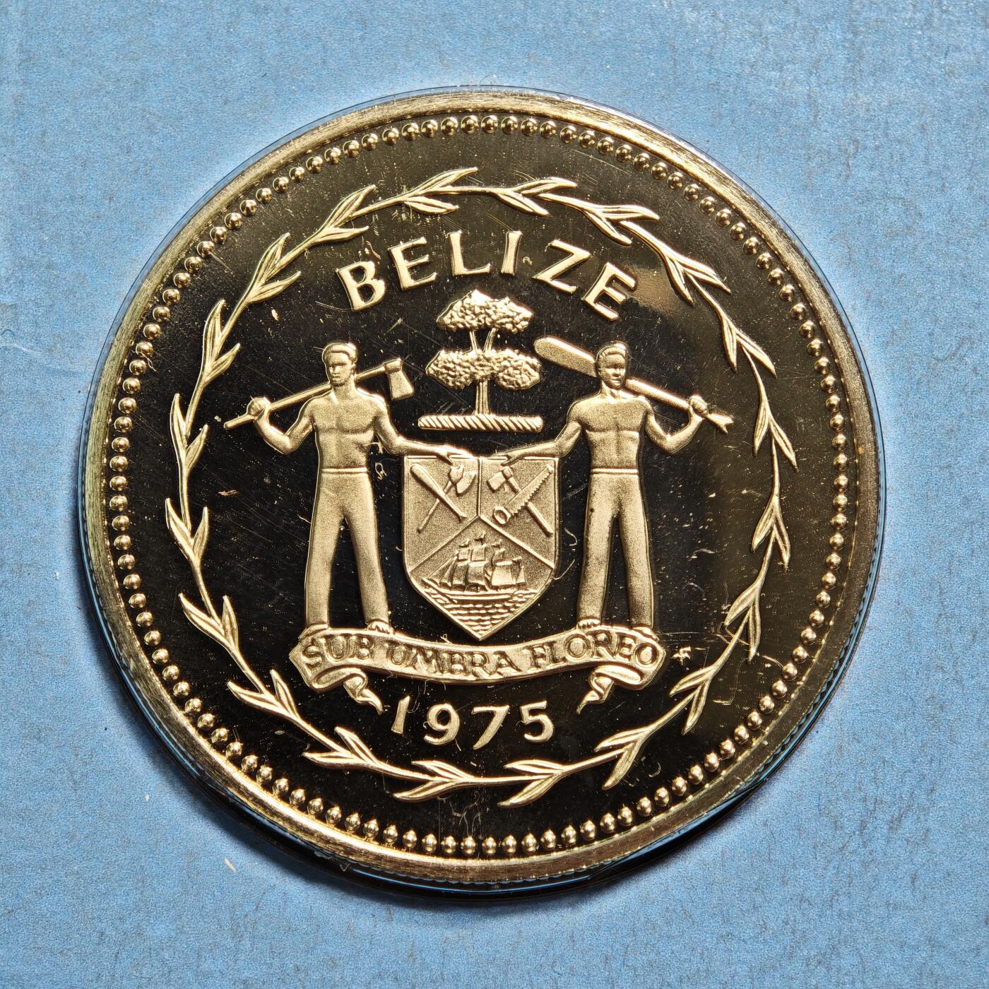 【德藏】世界币章拍卖第162期（拍品征集中~欢迎藏友联系） 1975年 伯利兹精制硬币套装 原封 带说明书 美国富兰克林造币厂代铸