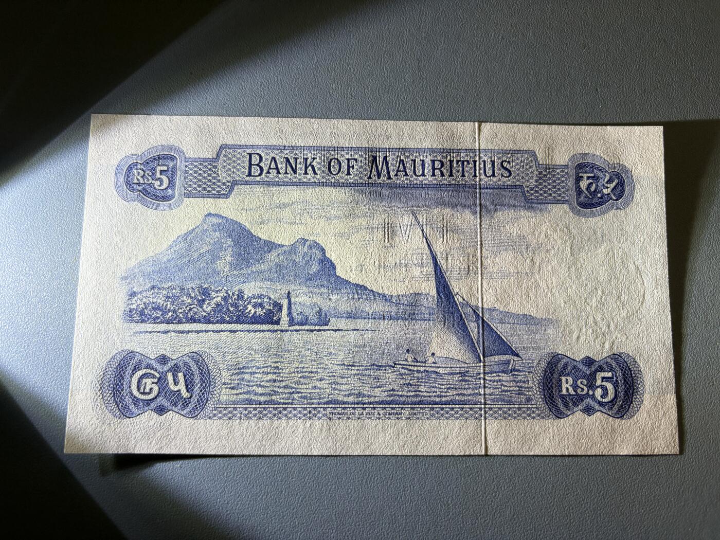 咖啡豆•收藏 2026年Jan_21th世界各国纸币拍卖 毛里求斯 1967年 5卢比 全新UNC 外国纸币 女王钞