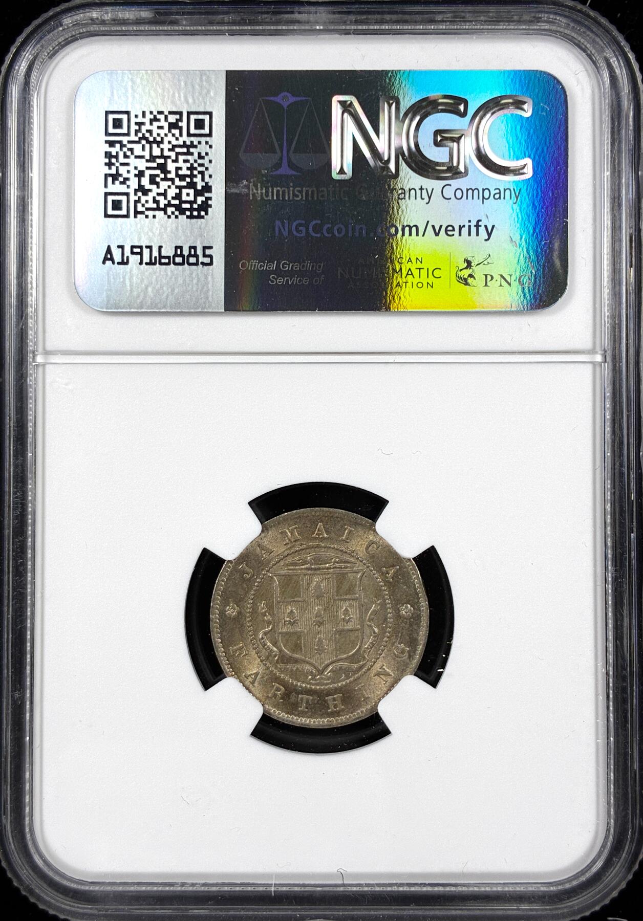 【雨安】【直播拍卖】【第0124期-评级币章】2026-01-17 周六 19:30 [评级美洲] Jamaica 牙买加 1/4便士 1916年 乔治五世  NGC-UNC