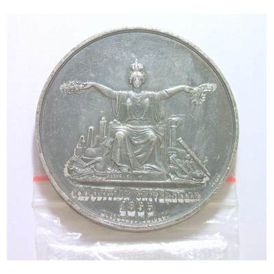 法国1855年 欧仁妮皇后+女神高浮雕精制大合金章 50MM 法国1855年 欧仁妮皇后+女神高浮雕精制大合金章 50MM