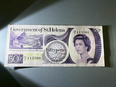 咖啡豆•收藏 2026年Jan_21th世界各国纸币拍卖 - 圣赫勒拿 1979年 1镑 全新UNC 外国纸币 女王钞
