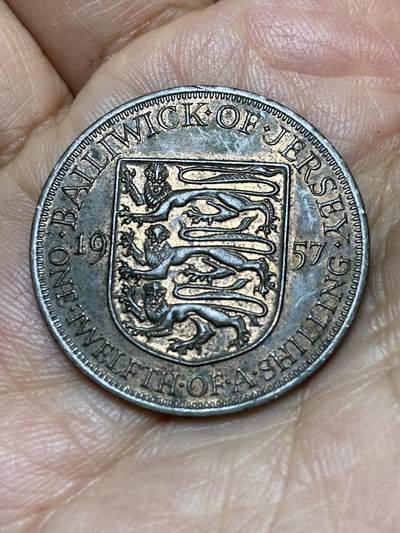 2026年第八场(总第一百七十七场）外国好品散币场(免佣金) - 英属泽西岛🇯🇪1957年1/12先令(伊丽莎白二世青年带冠)