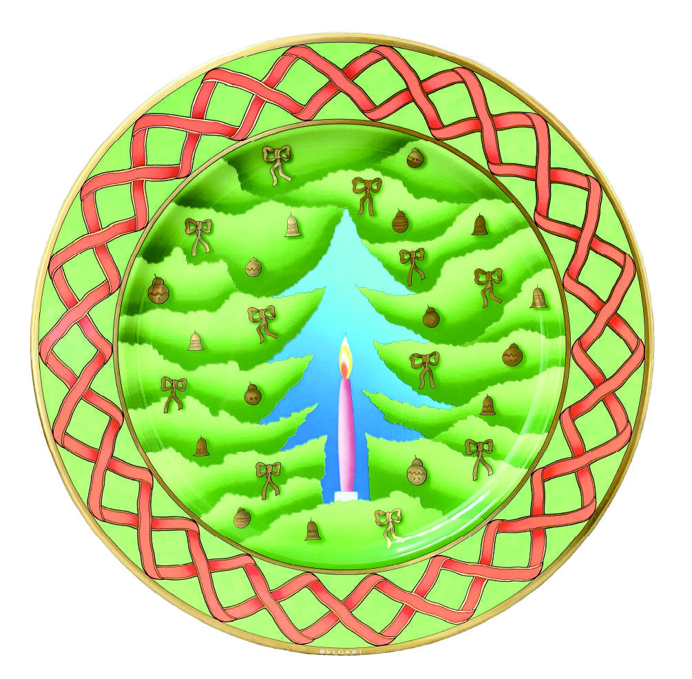 上海拍卖行2025年秋季古董珍玩拍卖会 BVLGARI & ROSENTHAL千禧年定制赏盘(直径:30.8cm,全新,原装盒)