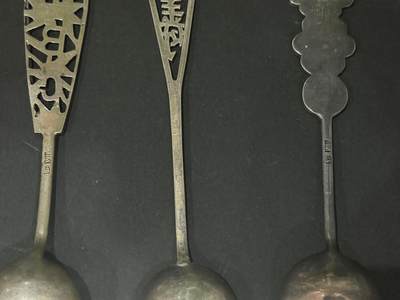 海外回流精品拍卖（五一专场） 欧洲回流清代纯银勺子三把-35.7克