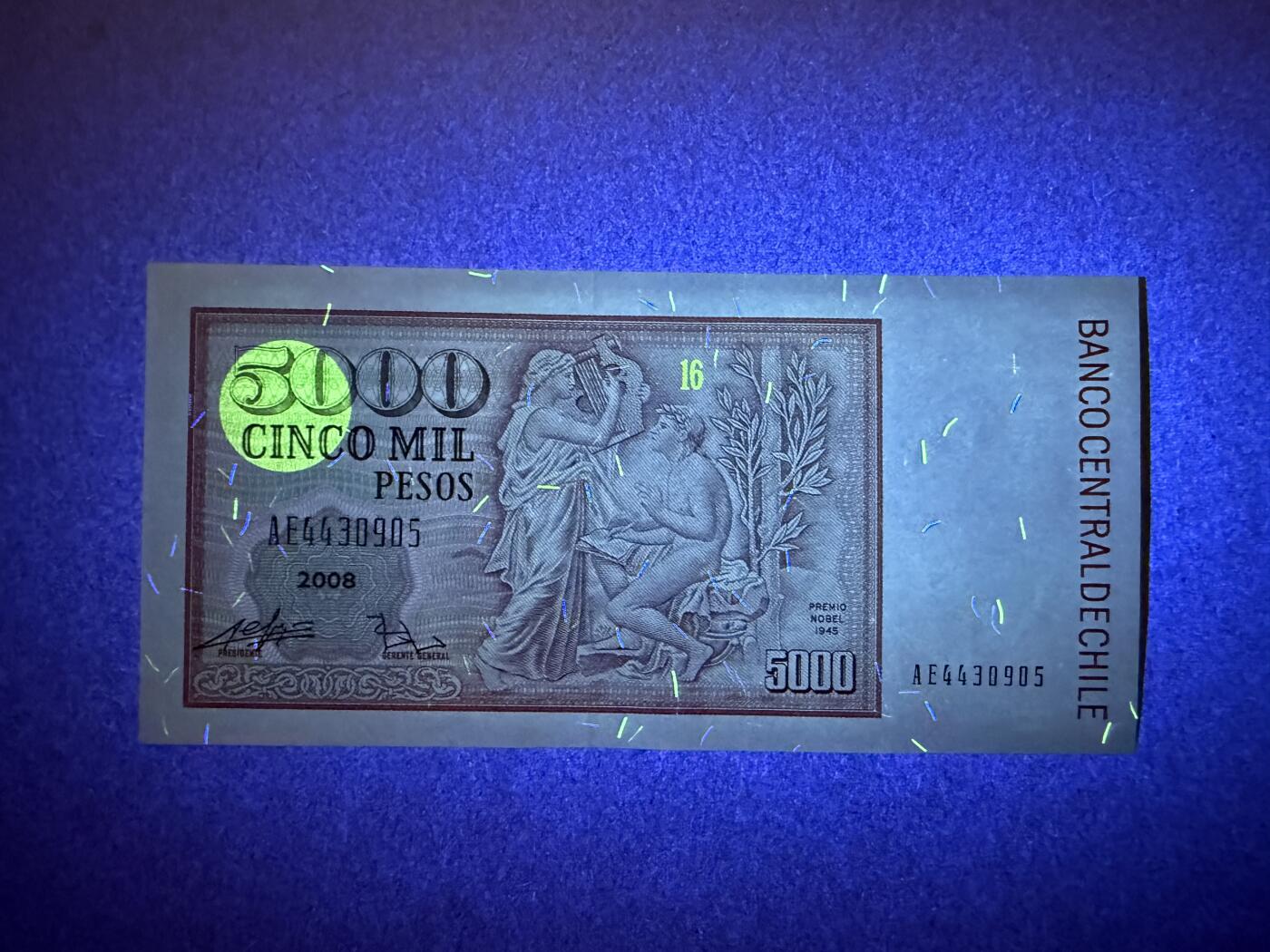 《艾美收藏》第229期-1.18周日外币荟萃 智利5000比索 UNC 2008年