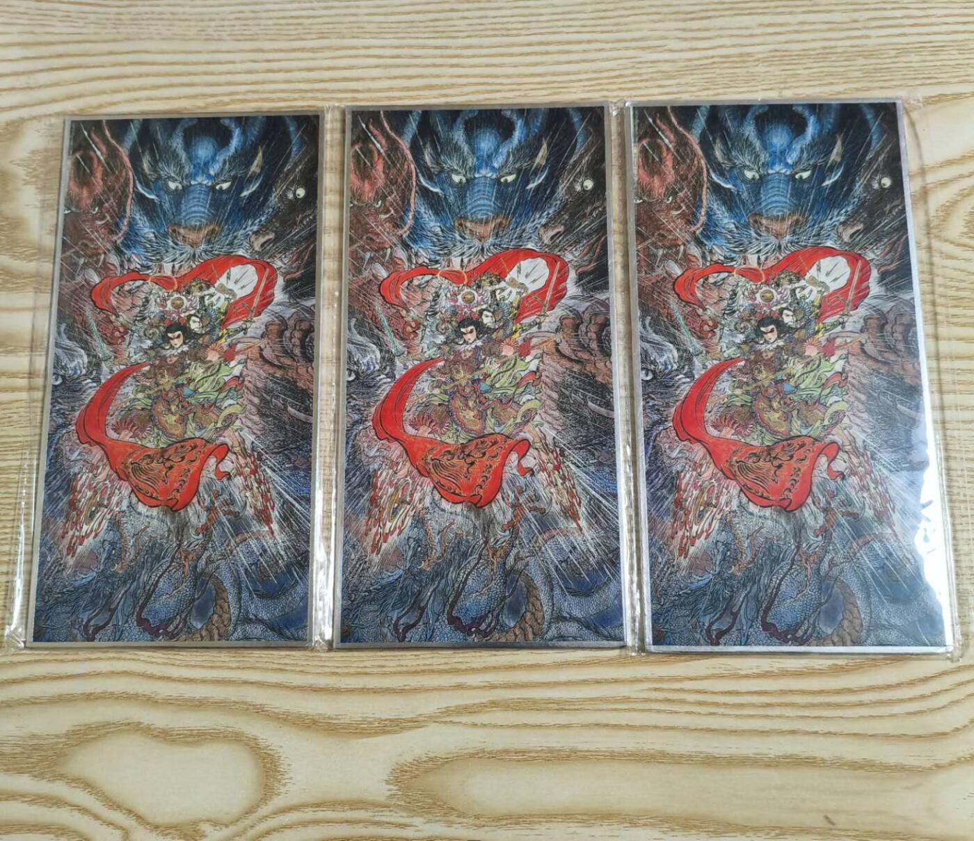 光影卡牌第28期，各家亲签，各家套卡，持续收拍品 权迎东新绘西游，哪吒色纸大卡3张