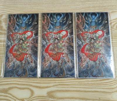 光影卡牌第28期，各家亲签，各家套卡，持续收拍品 - 权迎东新绘西游，哪吒色纸大卡3张