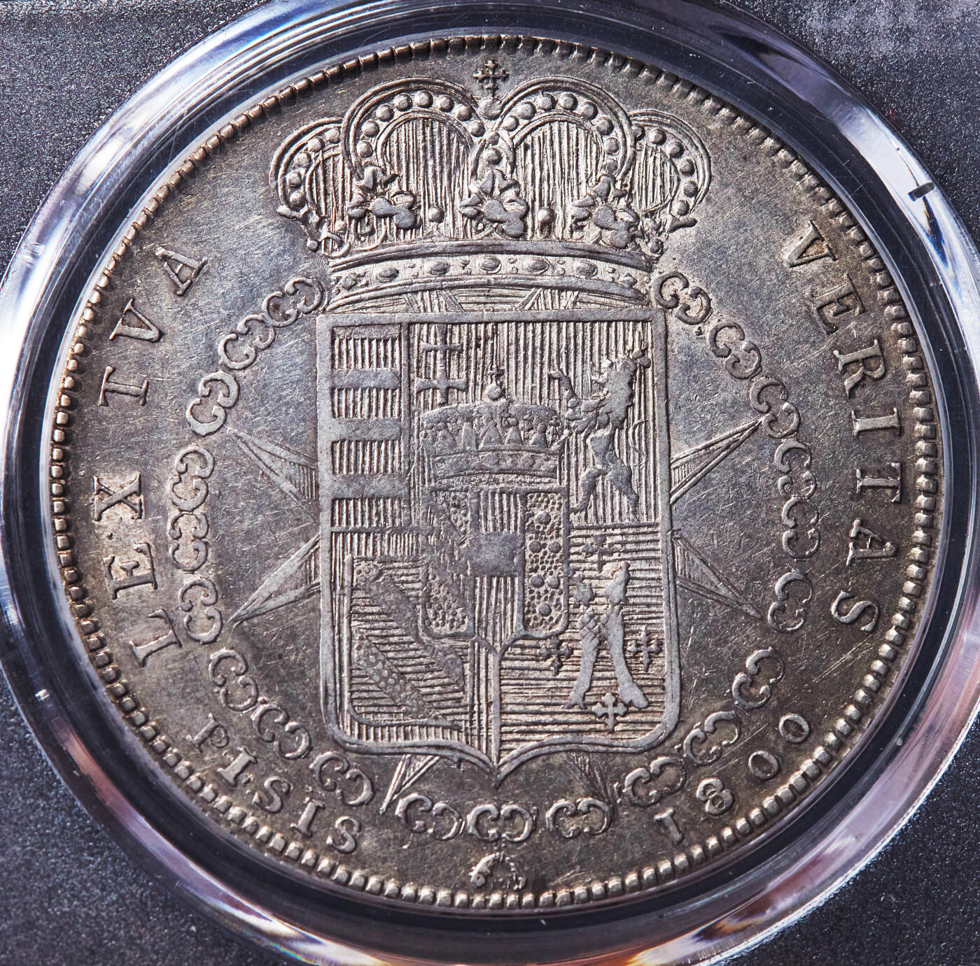 【俄甄集藏】“万象更新、马呈祥瑞”迎新春俄甄精品场-2026年(047)01-21 星期三 晚 19:30 全场包邮 神圣罗马帝国-意大利托斯卡纳大公国1800年斐迪南三世1弗朗切斯科大银币，PCGS XF45，黄油彩原味老包浆，底光犹存，很稀少的年份跟品种，亚军