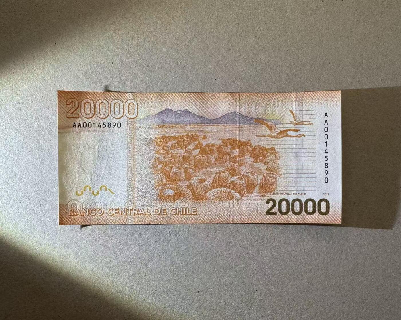 【Blue Auction】世界纸币精拍第776期——18级TOP拍卖/信誉/品质/专业/高效💫 【AA冠】智利 2013年20000比索 全新UNC