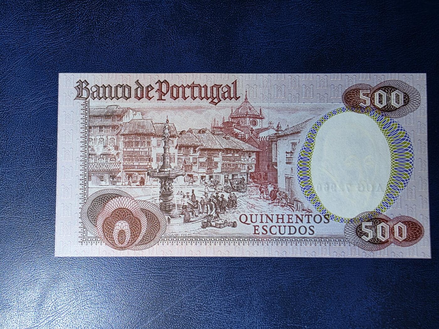 叁拾收藏第34期 葡萄牙1979年500埃斯库多  UNC