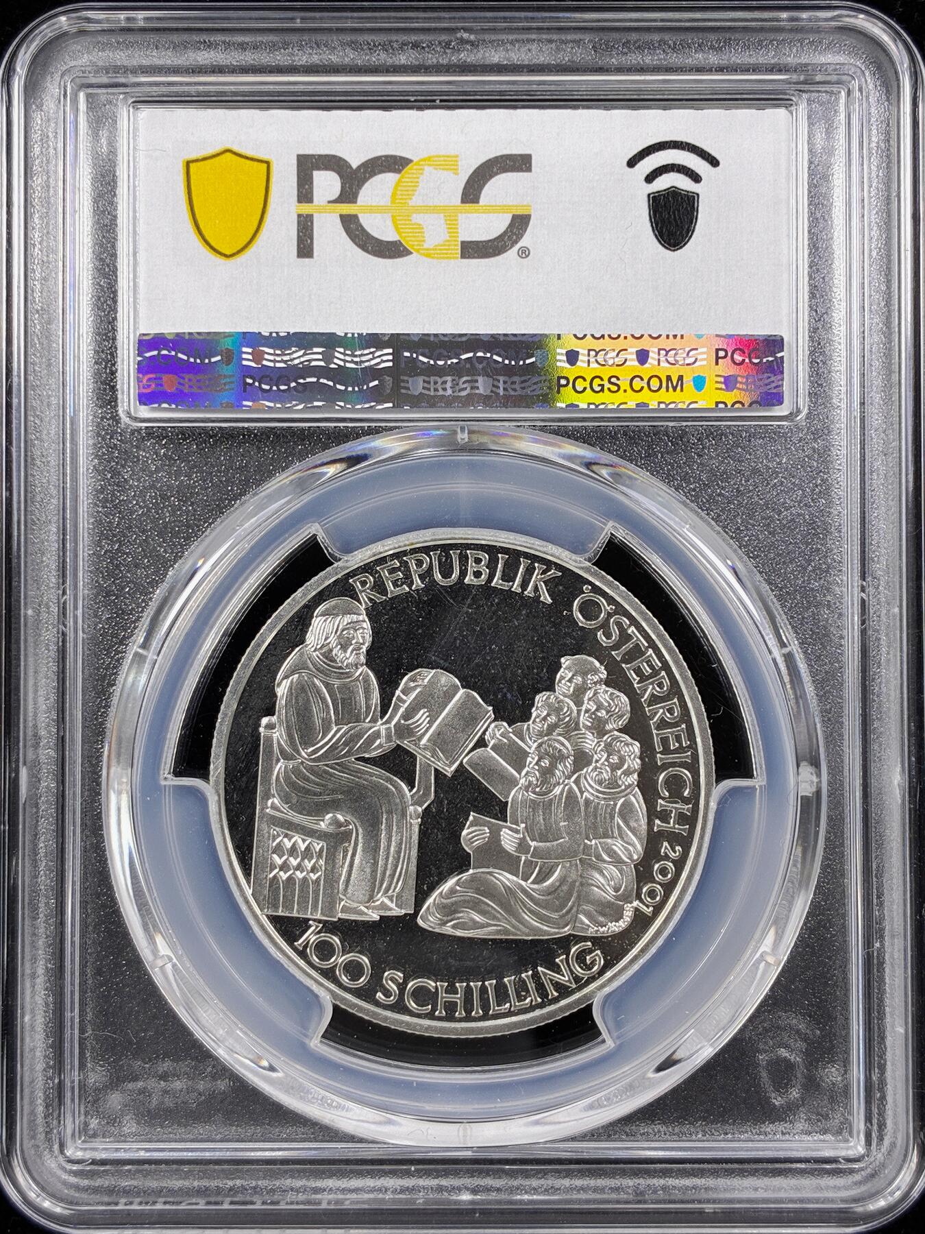 【雨安】【直播拍卖】【第0124期-评级币章】2026-01-17 周六 19:30 [评级现代] Austria 奥地利 100先令 2001年 鲁道夫四世 PCGS-PR68DCAM 精制币