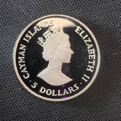 道一币馆币章第一百六十三场 - 开曼群岛1987年世界自然基金会25周年纪念5元银币 28.28g 925s