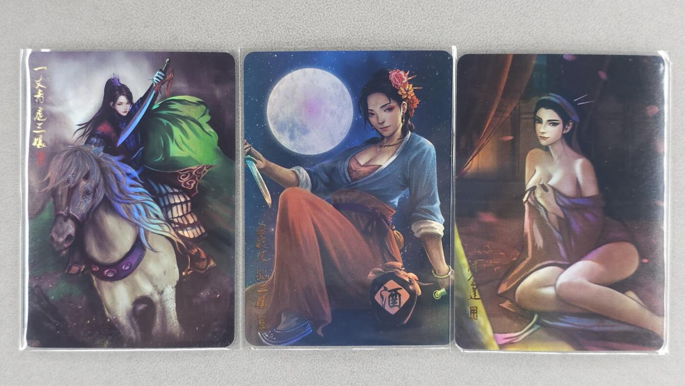 满200包邮！！龙虎卡牌-七二场（满200元包邮，无佣金，每周六结拍，欢迎送拍） 彩闪3张 扈三娘&孙二娘&潘金莲