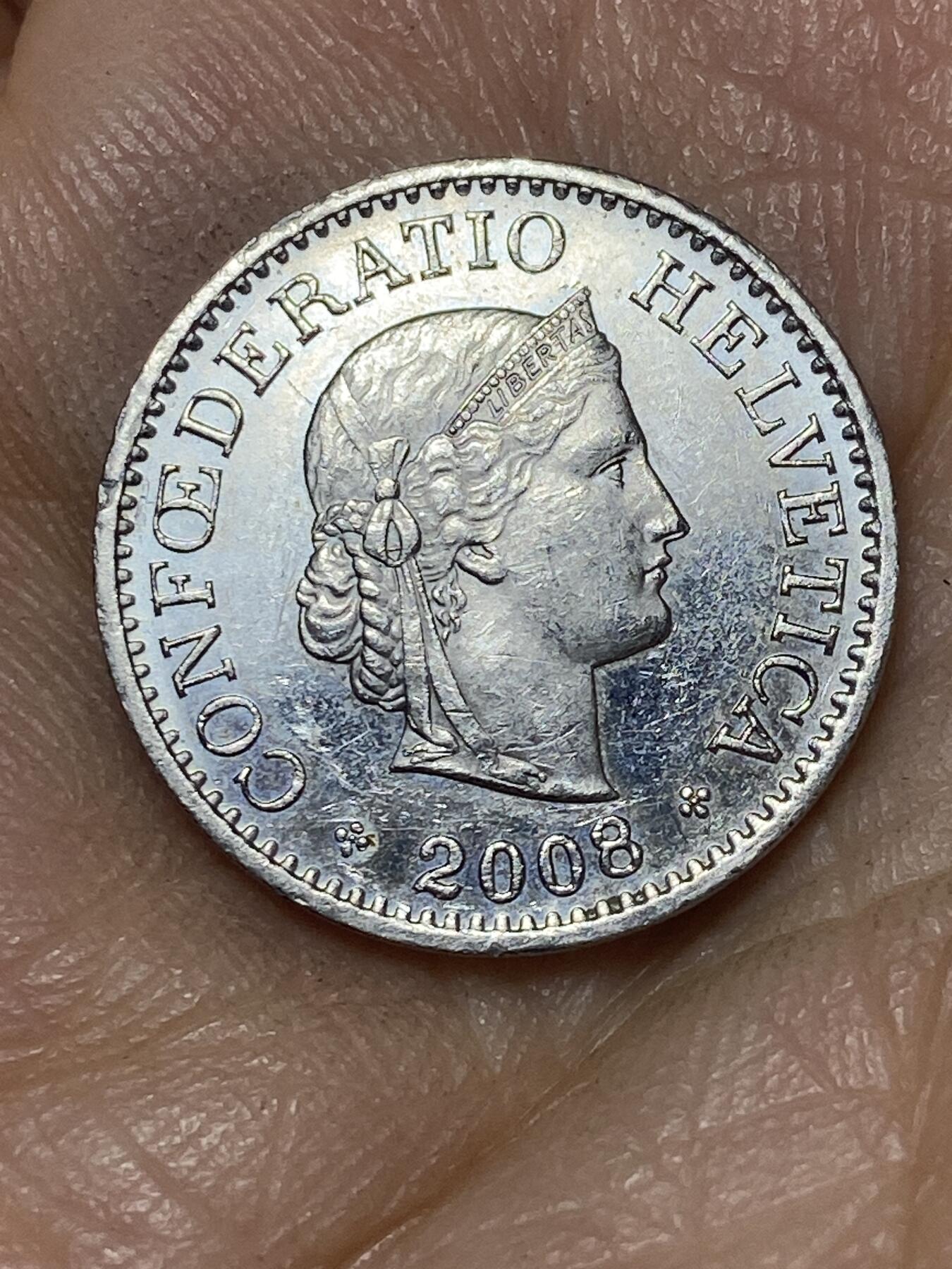 2026年第八场(总第一百七十七场）外国好品散币场(免佣金) 瑞士🇨🇭2008年10拉彭(第二版，B标伯尔尼造)