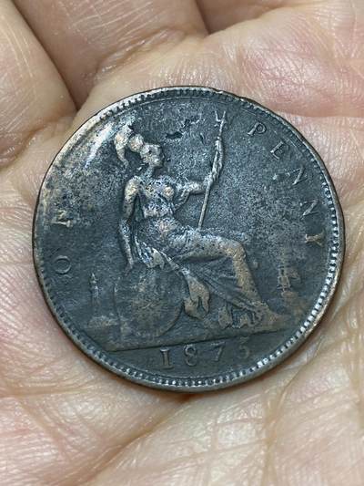 2026年第八场(总第一百七十七场）外国好品散币场(免佣金) - 不平–英国🇬🇧1875年1便士(维多利亚女王中年桂冠)