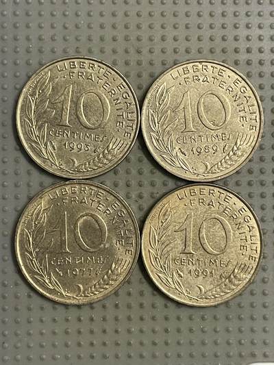 2026年第12场各国散币拍卖（总第162场）16.17两天外出，18号可以发货 - 法国10生丁4枚