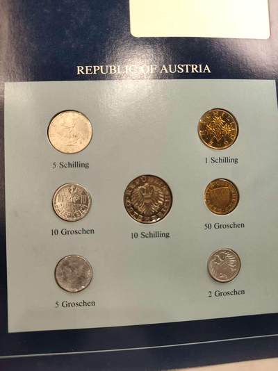 G&W世界散币，银币处理专场（第43场） - 富兰克林-奥地利7枚套 5先令银币