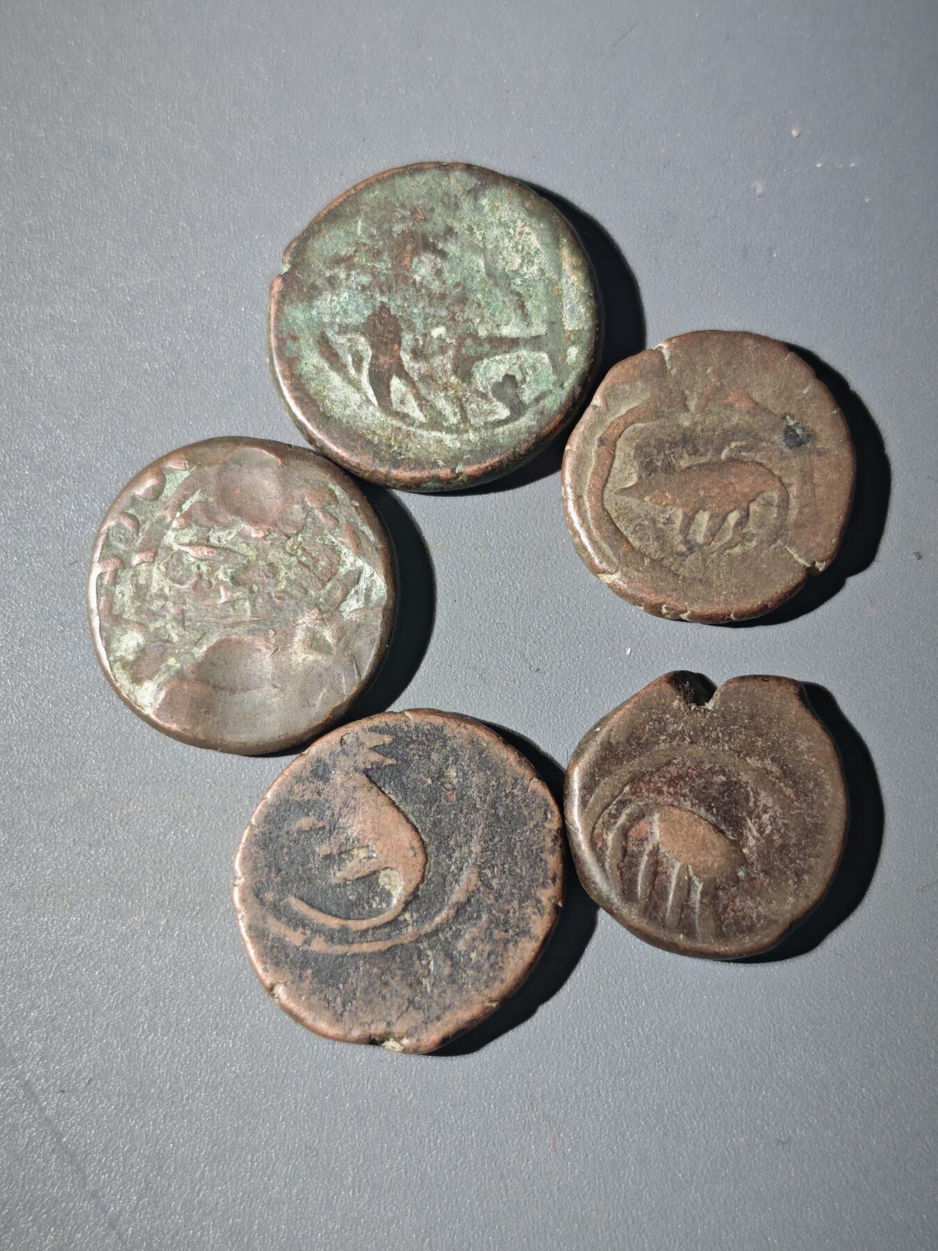 107期新疆红钱粟特钱币丝路钱币专场 B16丝路铜币一组