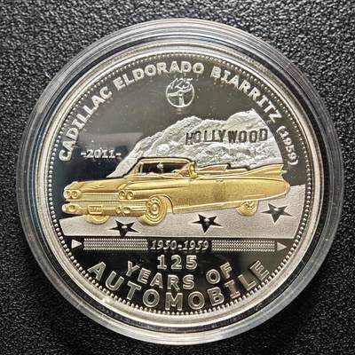 【德藏】世界币章拍卖第162期（拍品征集中~欢迎藏友联系） - 2011年 帕劳汽车诞生125周年系列卡迪拉克5元精制纪念银币 直径约：38.6mm；重约：25g；925银