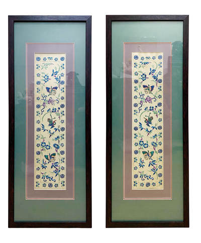 上海拍卖行2025年秋季古董珍玩拍卖会 - 英国手工老绣片挂饰(31×80cm)