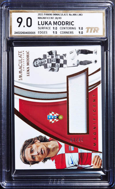 【俄甄集藏】“万象更新、马呈祥瑞”迎新春俄甄精品场-2026年(047)01-21 星期三 晚 19:30 全场包邮 - 卡片-Panini克罗地亚足球明星卢卡·莫德里奇，TTR 9.0，2021年落场球衣原件