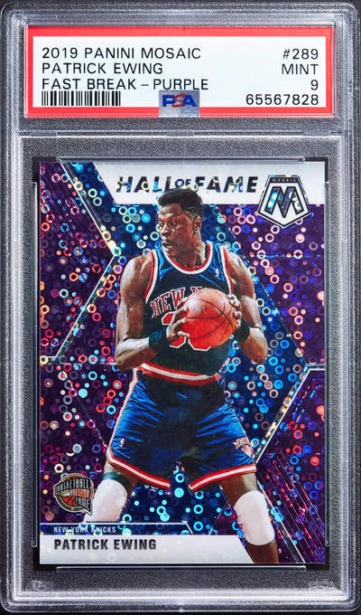 【俄甄集藏】“万象更新、马呈祥瑞”迎新春俄甄精品场-2026年(047)01-21 星期三 晚 19:30 全场包邮 - 卡片-Panini NBA名人堂系列-美国篮球明星帕特里克·尤因，PSA 9.0，2021年限量镭射卡