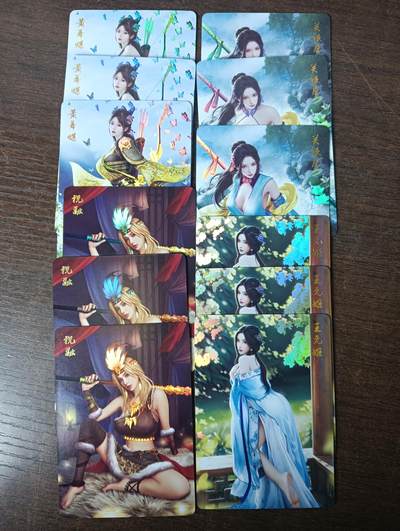 花开卡拍第61期（3月7号周六截拍，品控勿拍!!!拍品不寄存，运费5元（新疆需补运费差价或顺丰到付），自制卡难免瑕疵，可能存在轻微撞角爆边等出厂瑕疵，品控介意勿拍！） - 燎原卡牌 三国乱世红颜第五弹 彩闪12张