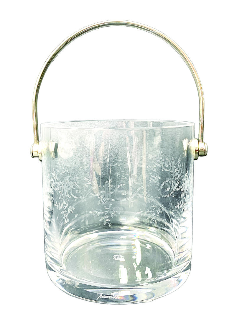 上海拍卖行2025年秋季古董珍玩拍卖会 法国Baccarat蚀刻纹案水晶冰桶(H:12.5cm,口径:12.5cm)