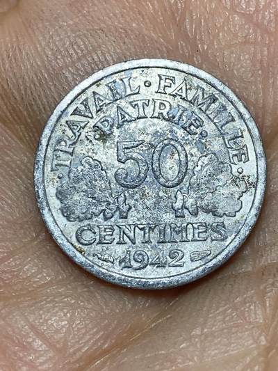 2026年第八场(总第一百七十七场）外国好品散币场(免佣金) - 法国🇫🇷1942年50生丁(维希傀儡政府时期)