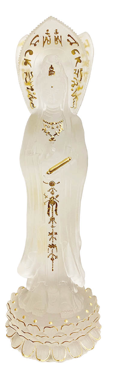 上海拍卖行2025年秋季古董珍玩拍卖会 - 琉璃金舍作品"三面观音"(H:30cm)