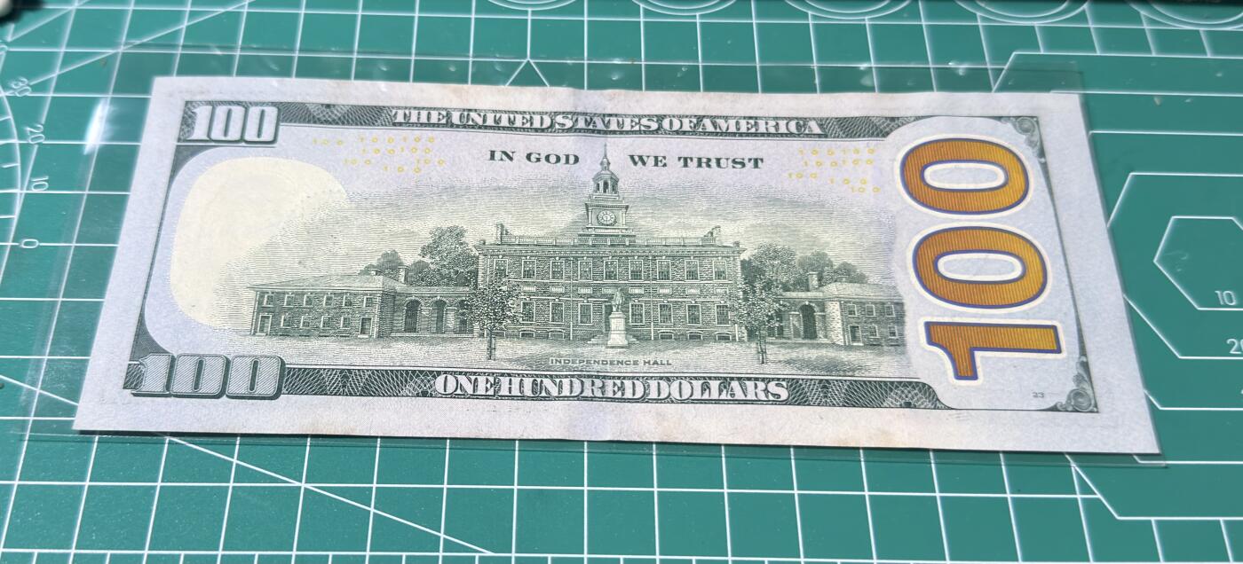 美国2009年100元星补号JF冠，有黄有潮无折