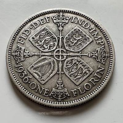 🌹外币初藏🌹🐯2026年第8场  每周二四六晚8️⃣点 接代拍 - 英国1936年1弗洛林银币 11.3克50%银 a