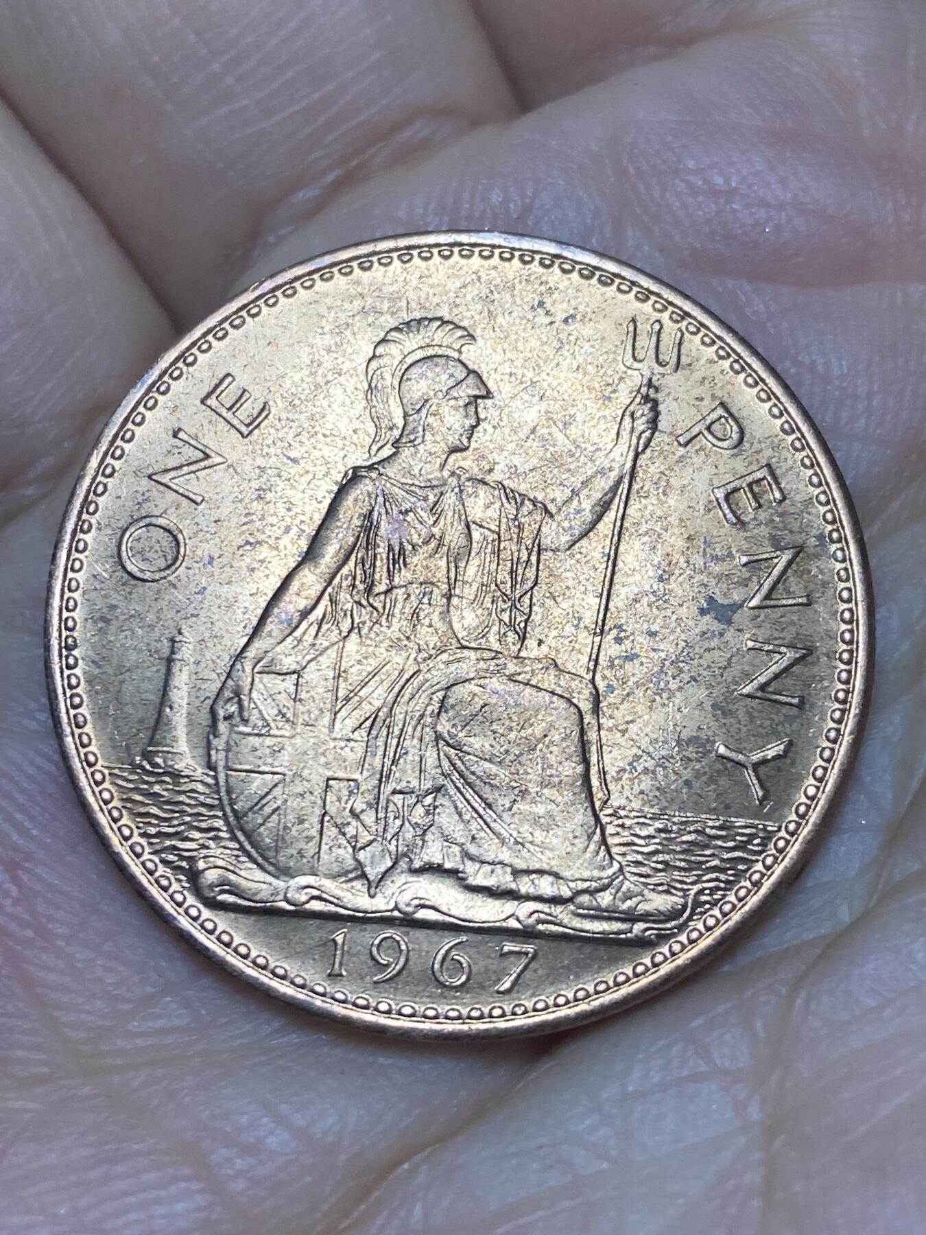 2026年第八场(总第一百七十七场）外国好品散币场(免佣金) 英国🇬🇧1967年1便士(伊丽莎白二世青年桂冠第二版，普制币关门年)