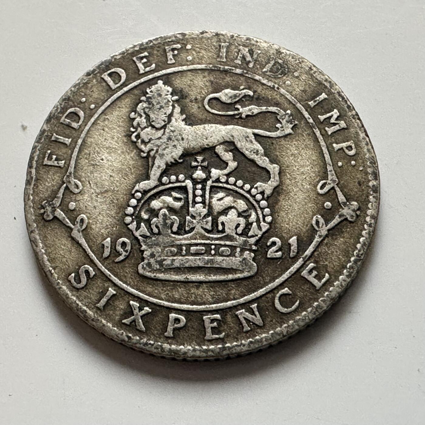 🌹外币初藏🌹🐯2026年第8场  每周二四六晚8️⃣点 接代拍 英国1921年6便士银币 2.8克50%银 a