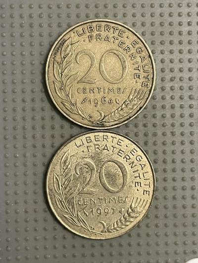 2026年第12场各国散币拍卖（总第162场）16.17两天外出，18号可以发货 - 法国20生丁2枚