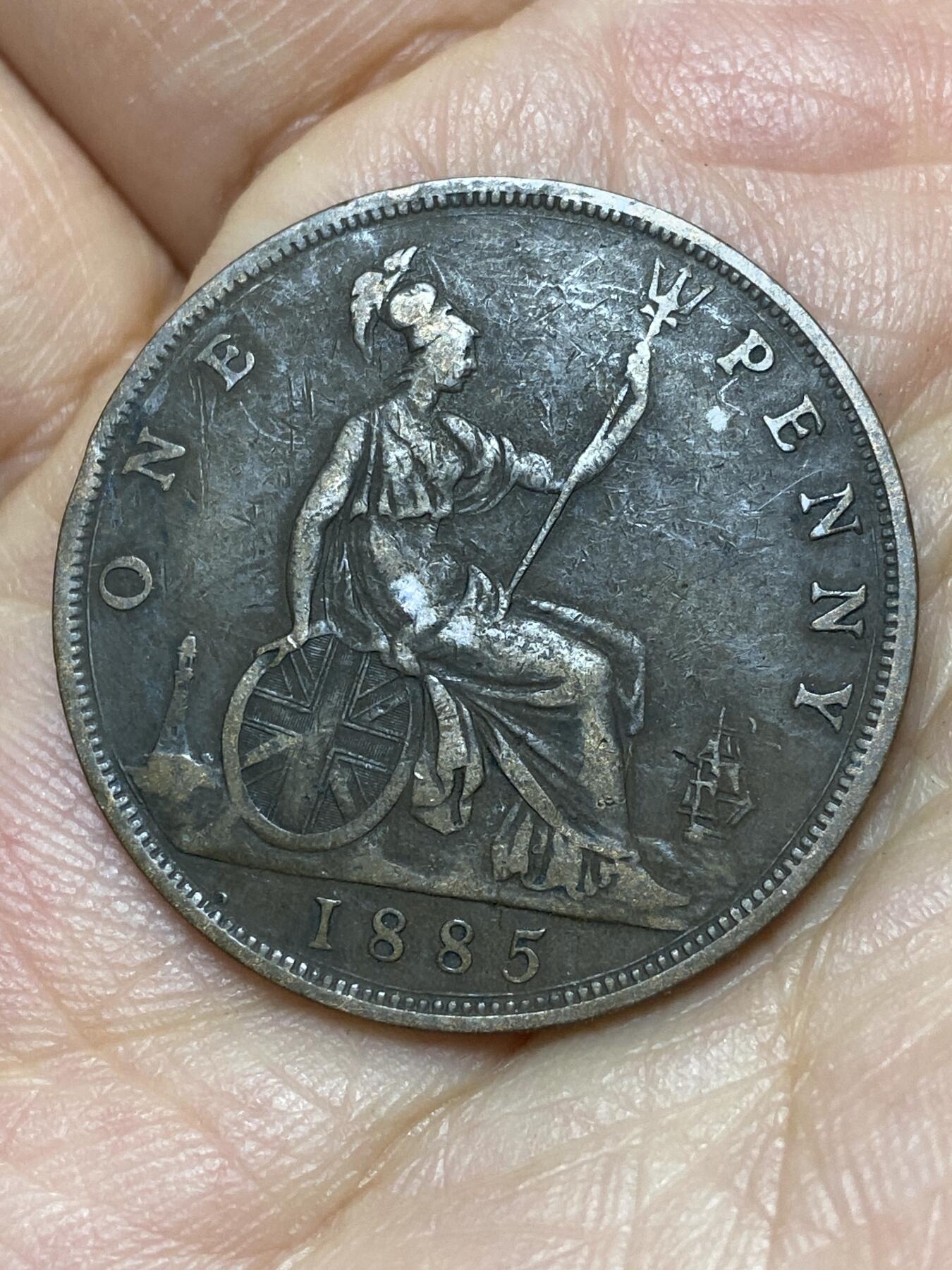 2026年第八场(总第一百七十七场）外国好品散币场(免佣金) 英国🇬🇧1885年1便士(维多利亚女王中年桂冠)