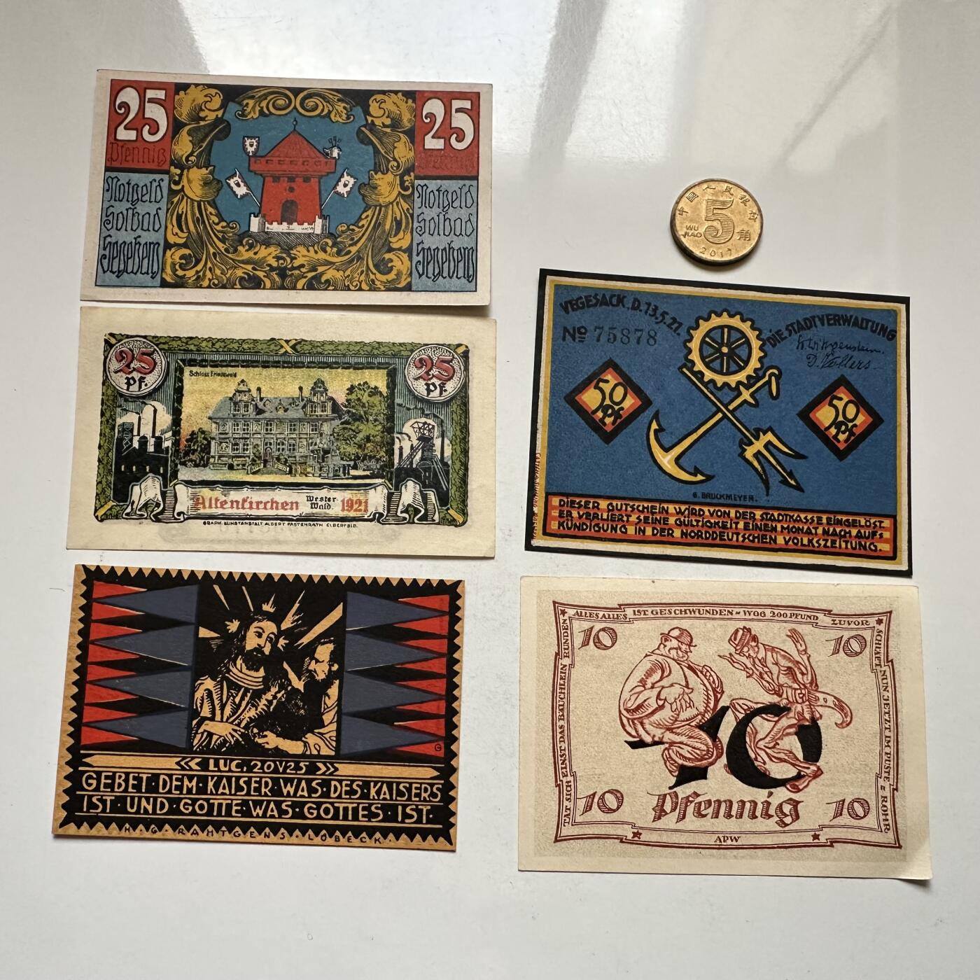 🌹外币初藏🌹🐯2026年第8场  每周二四六晚8️⃣点 接代拍 德国一战时期紧急币—6