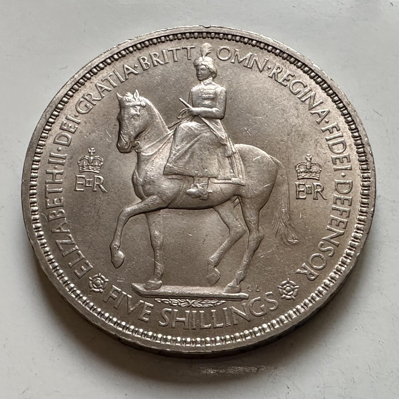 🌹外币初藏🌹🐯2026年第8场  每周二四六晚8️⃣点 接代拍 英国1953年登基版五先令克朗币 a