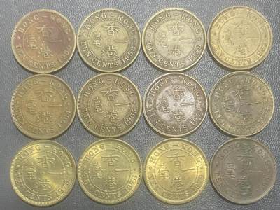 回流0119 - 不同年份香港一毫12枚 含80年特年