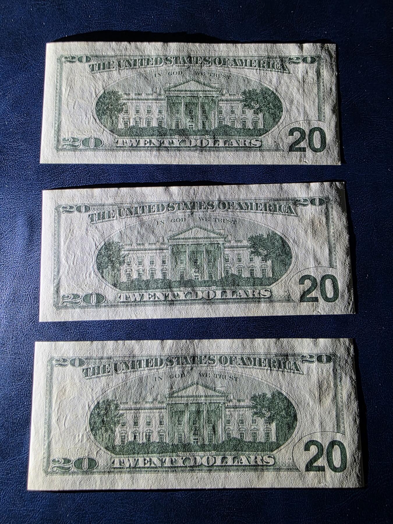 叁拾收藏第34期 美国大头20元  3连号  UNC