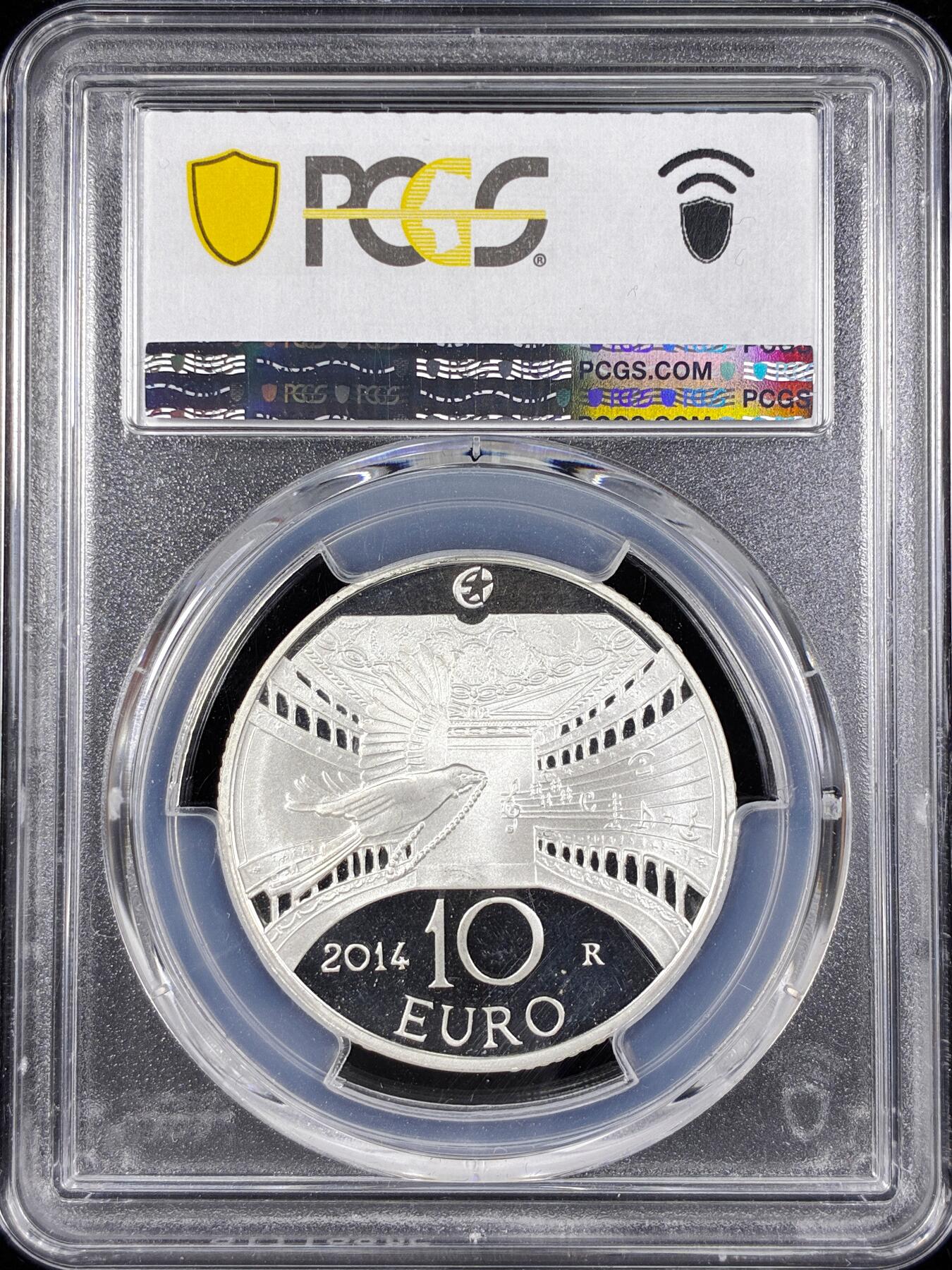 【雨安】【直播拍卖】【第0124期-评级币章】2026-01-17 周六 19:30 [评级欧元] Italy 欧元 意大利 10欧元 2014年 作曲家罗西尼 PCGS-PR66DCAM 精制币