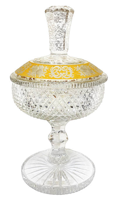 上海拍卖行2025年秋季古董珍玩拍卖会 - 20时间初英国手工切花描金水晶玻璃豆(H:30cm)