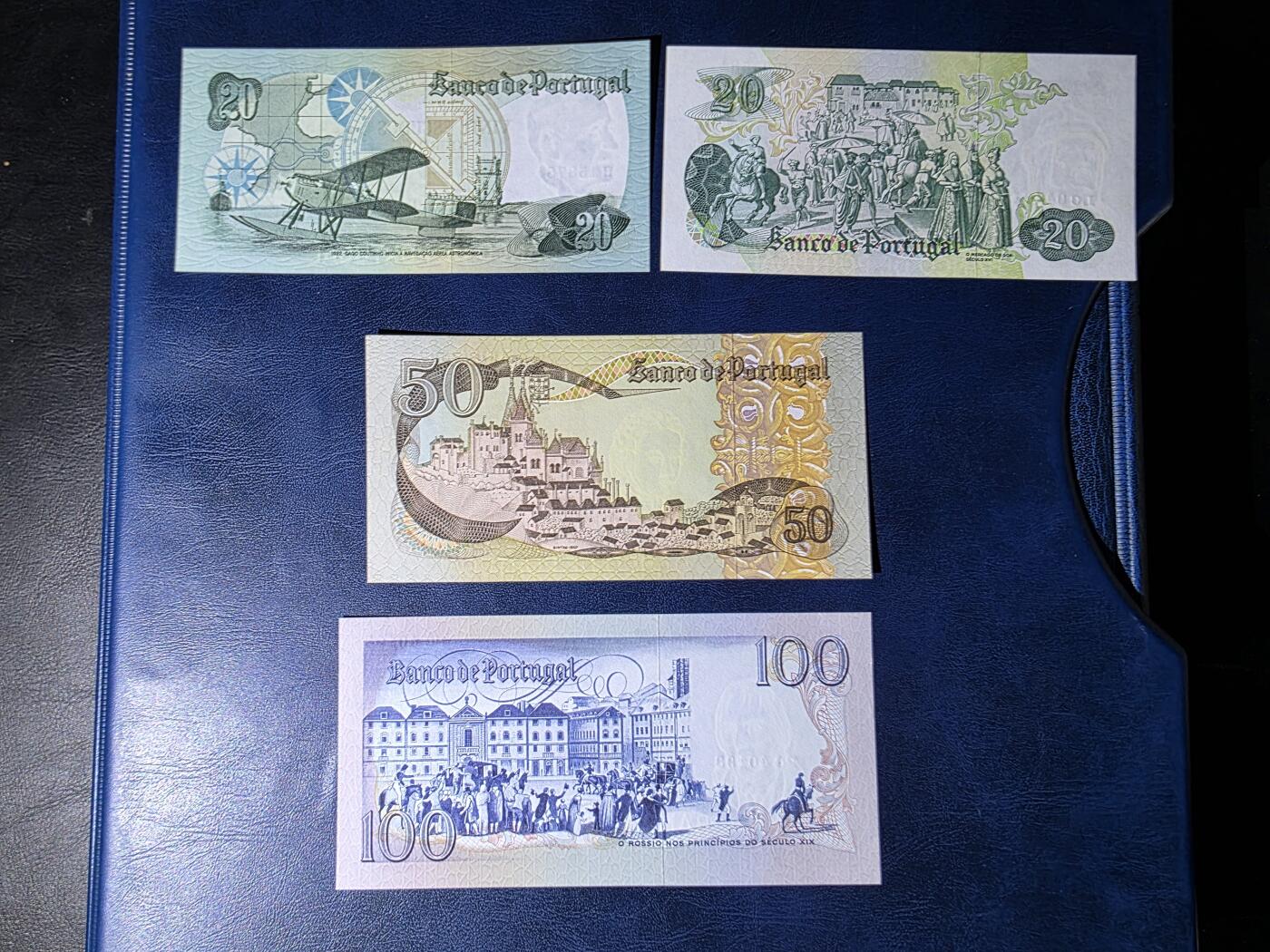 叁拾收藏第34期 葡萄牙早期小面值4张  UNC